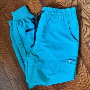 Figs high waisted Uman jogger scrub pants- Teal